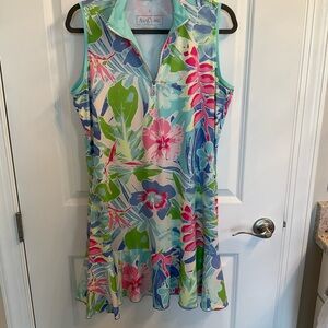 Ana Claire Colorful Floral Sleeveless Dress large